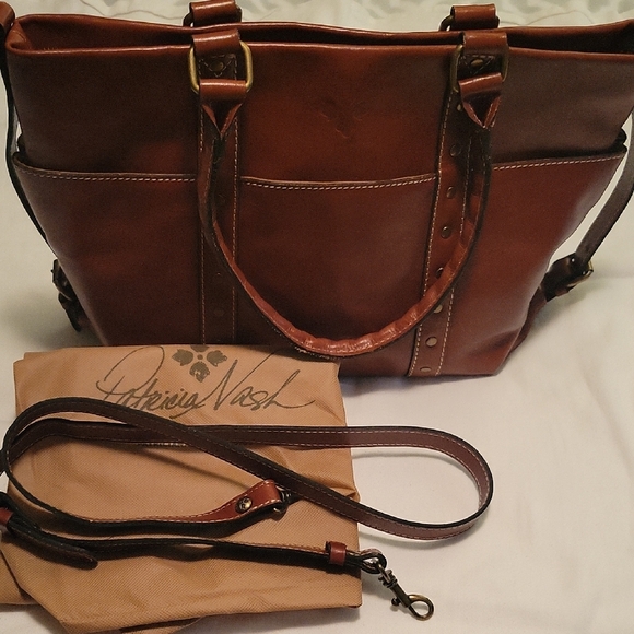 PATRICIA NASH Brown Leather Tote Bag